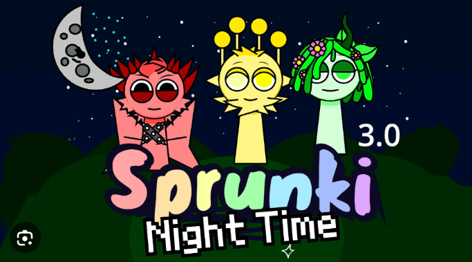 Sprunki Night Time 3.0 - Where Dark Beats Come Alive in a Neon-Lit Musical Universe